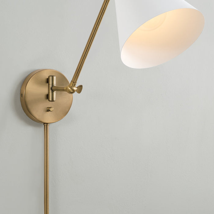 Capital Lighting - 650111AW - One Light Wall Sconce - Bradley - Aged Brass and White