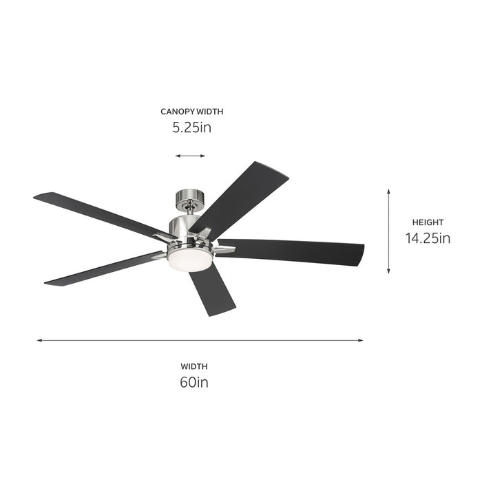 Kichler - 330060PN - 60``Ceiling Fan - Lucian Elite XL - Polished Nickel