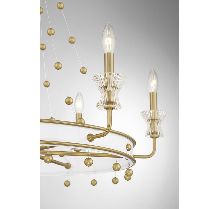Savoy House - 1-3804-6-142 - Six Light Chandelier - Iris - White with Warm Brass