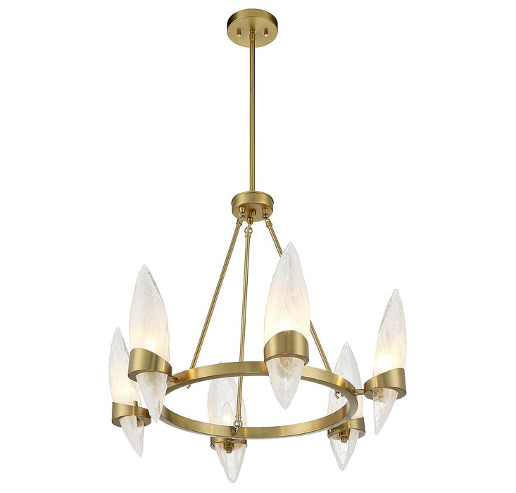 Savoy House - 1-5500-6-322 - Six Light Chandelier - Nouvel - Warm Brass