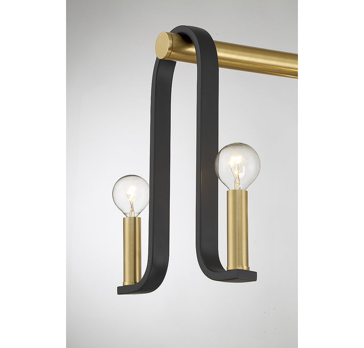 Savoy House - 1-5533-8-143 - Eight Light Linear Chandelier - Archway - Matte Black with Warm Brass
