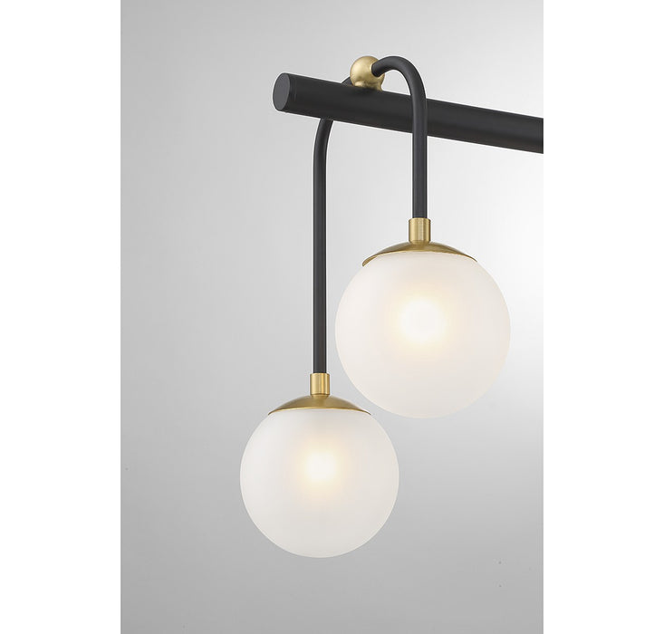 Savoy House - 1-6699-8-143 - Eight Light Linear Chandelier - Couplet - Matte Black with Warm Brass