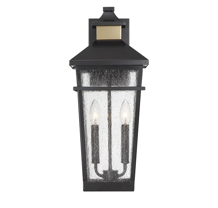 Savoy House - 5-714-143 - Two Light Outdoor Wall Lantern - Kingsley - Matte Black with Warm Brass