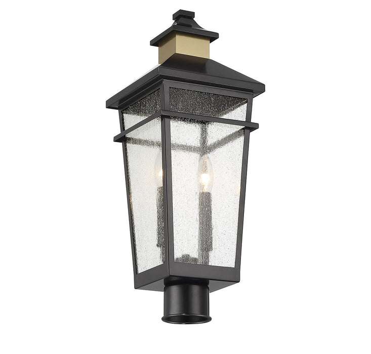 Savoy House - 5-718-143 - Two Light Outdoor Post Lantern - Kingsley - Matte Black with Warm Brass