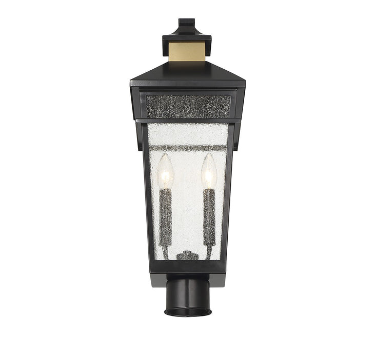 Savoy House - 5-718-143 - Two Light Outdoor Post Lantern - Kingsley - Matte Black with Warm Brass