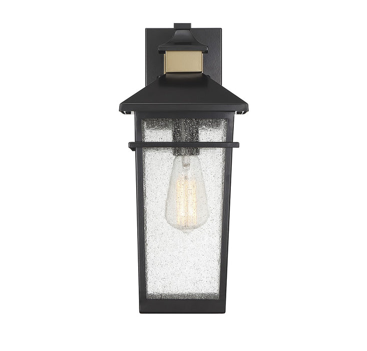 Savoy House - 5-719-143 - One Light Outdoor Wall Lantern - Kingsley - Matte Black with Warm Brass