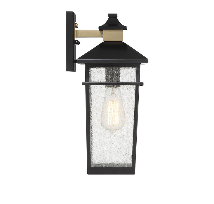 Savoy House - 5-719-143 - One Light Outdoor Wall Lantern - Kingsley - Matte Black with Warm Brass