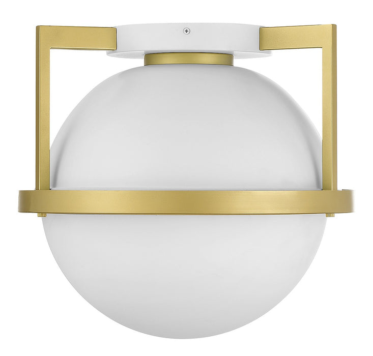 Savoy House - 6-4602-1-142 - One Light Flush Mount - Carlysle - White with Warm Brass