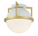 Savoy House - 6-4602-1-142 - One Light Flush Mount - Carlysle - White with Warm Brass