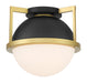 Savoy House - 6-4602-1-143 - One Light Flush Mount - Carlysle - Matte Black with Warm Brass