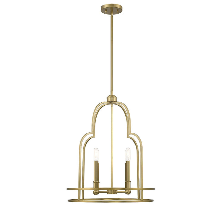 Savoy House - 3-6612-4-322 - Four Light Pendant - Diplomat - Warm Brass