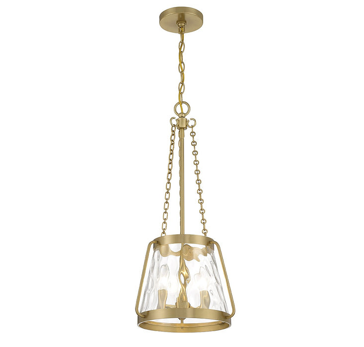 Savoy House - 7-1803-3-322 - Three Light Pendant - Crawford - Warm Brass