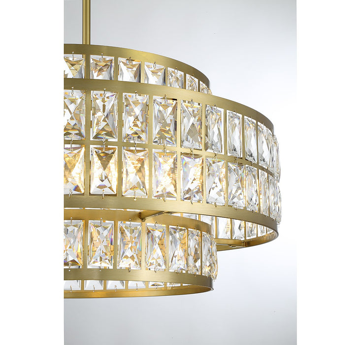 Savoy House - 7-9046-4-322 - Four Light Pendant - Renzo - Warm Brass
