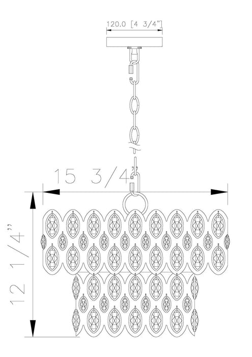 Z-Lite - 822P15-HB - Five Light Pendant - Dealey - Heirloom Brass