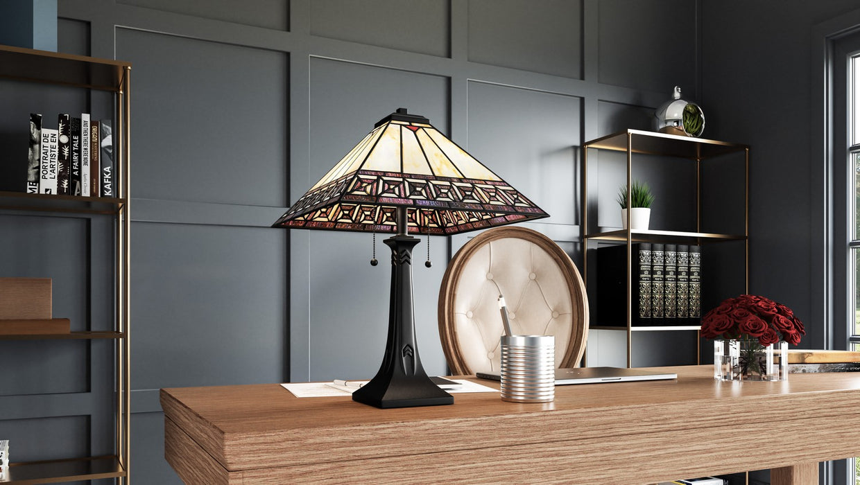 Quoizel - TF16138MBK - Two Light Table Lamp - Tiffany - Matte Black