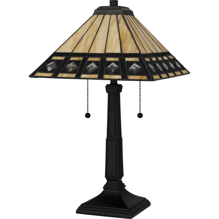 Quoizel - TF16139MBK - Two Light Table Lamp - Tiffany - Matte Black