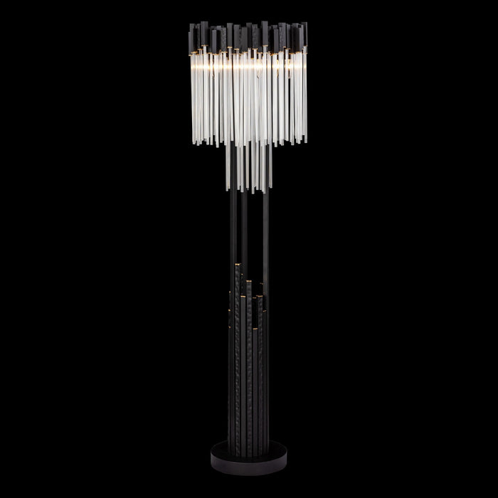 Varaluz - 309L06MBFG - Six Light Floor Lamp - Matrix - Matte Black/French Gold
