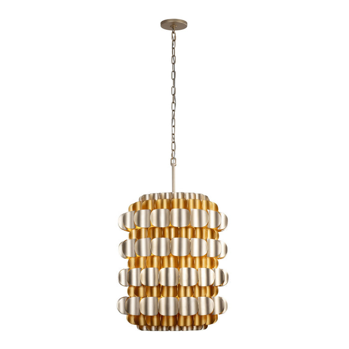 Varaluz - 382F06AGGD - Six Light Foyer Pendant - Swoon - Antique Gold/Gold Dust