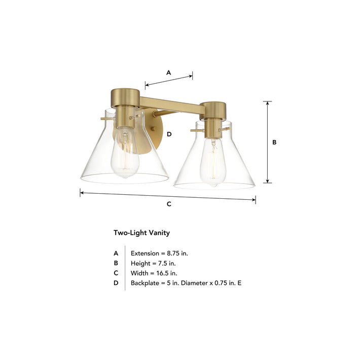 Designers Fountain - D204M-2B-BG - Two Light Vanity - Willow Creek (existing DF extension) - Brushed Gold