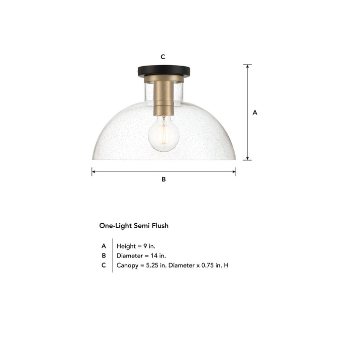Designers Fountain - D283M-SF-MB - One Light Semi Flush Mount - Nova - Matte Black