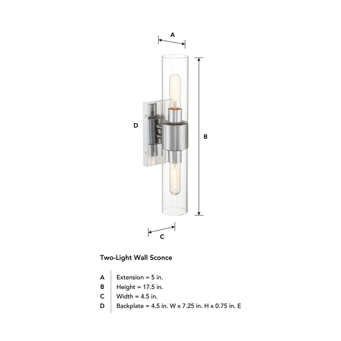 Designers Fountain - D286M-2WS-CH - Two Light Wall Sconce - Anton - Chrome