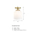 Designers Fountain - D288M-SF-BG - One Light Semi Flush Mount - Ele - Brushed Gold
