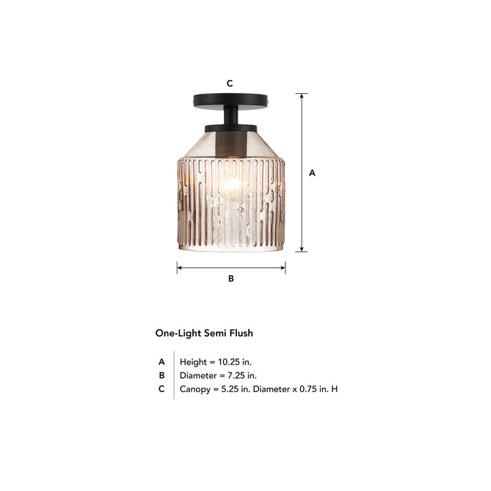 Designers Fountain - D288M-SF-MB - One Light Semi Flush Mount - Ele - Matte Black