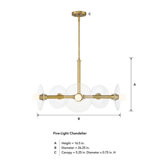 Designers Fountain - D294C-5CH-BG - Five Light Chandelier - Litto - Brushed Gold