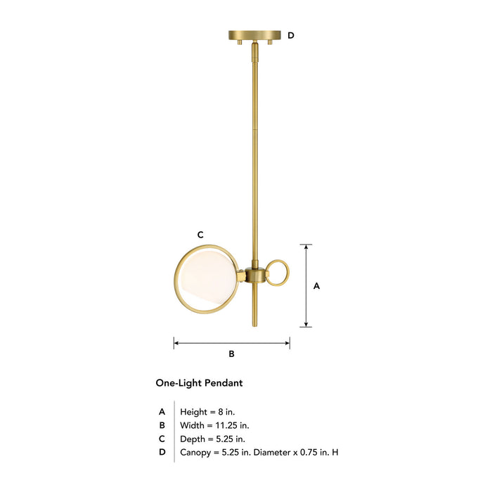 Designers Fountain - D296C-11P-BG - One Light Pendant - Teatro - Brushed Gold