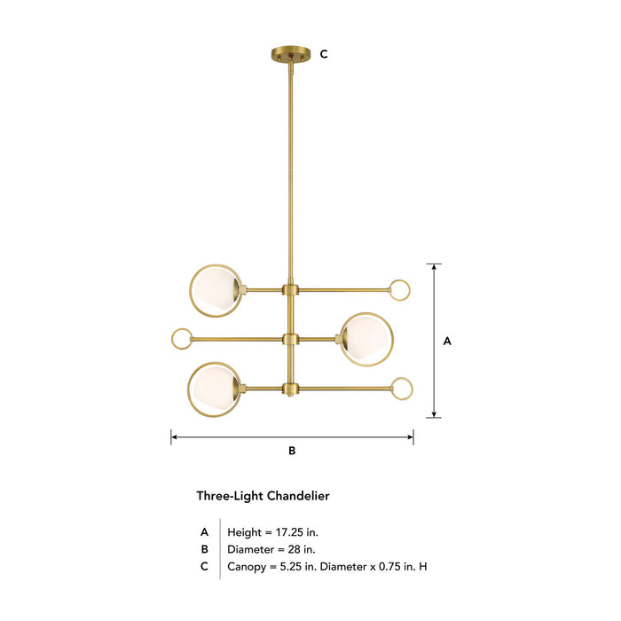 Designers Fountain - D296C-3CH-BG - Three Light Chandelier - Teatro - Brushed Gold