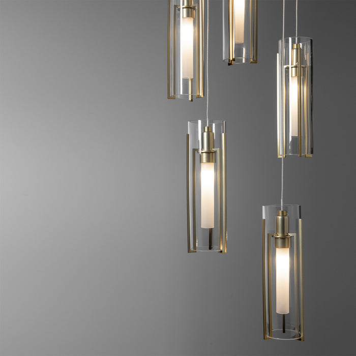 Hubbardton Forge - 131124-SKT-STND-86-ZM0065 - LED Pendant - Exos Glass - Modern Brass