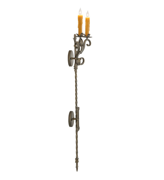 Meyda Tiffany - 255162 - Two Light Wall Sconce - Palmira - Custom,Antique Brass
