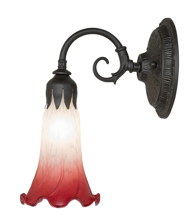 Meyda Tiffany - 260473 - One Light Wall Sconce - Pink/White - Oil Rubbed Bronze