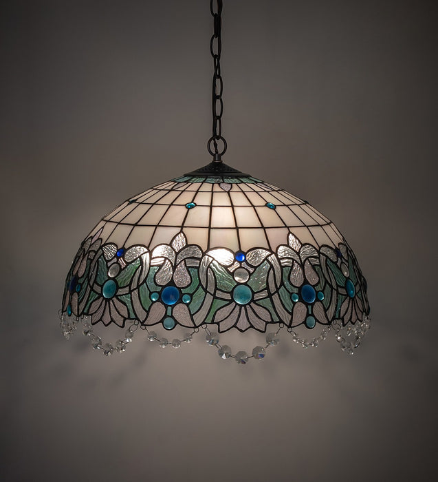 Meyda Tiffany - 255700 - Three Light Pendant - Angelica - Mahogany Bronze