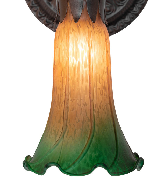 Meyda Tiffany - 261095 - One Light Wall Sconce - Amber/Green - Mahogany Bronze