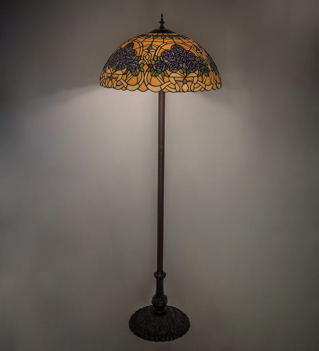 Meyda Tiffany - 261308 - Three Light Floor Lamp - Rose Bouquet - Mahogany Bronze