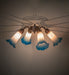 Meyda Tiffany - 261508 - Four Light Fan Light - Pink/Blue - Mahogany Bronze