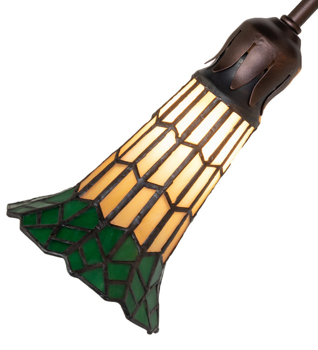 Meyda Tiffany - 261513 - Four Light Fan Light - Stained Glass Pond Lily - Mahogany Bronze