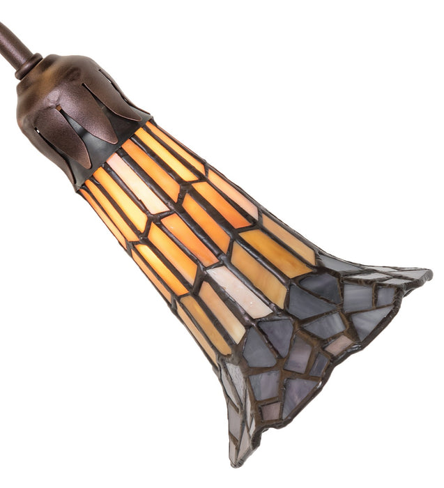 Meyda Tiffany - 261515 - Four Light Fan Light - Stained Glass Pond Lily - Mahogany Bronze