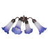 Meyda Tiffany - 261522 - Four Light Fan Light - Blue/White - Mahogany Bronze