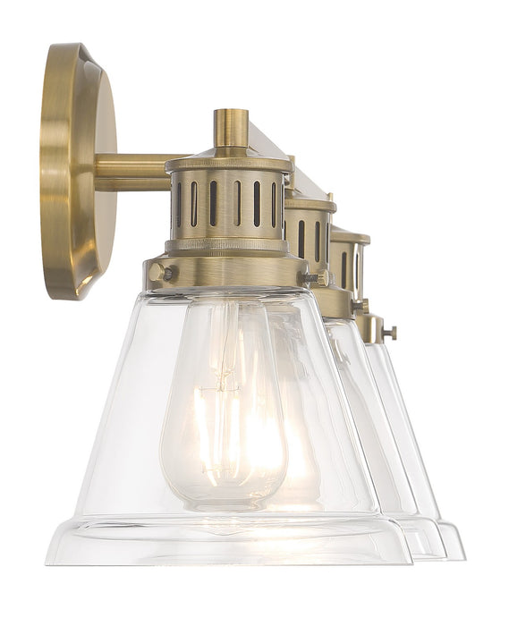 Norwell Lighting - 2403-AN-CL - Three Light Bath - Alden - Antique Brass