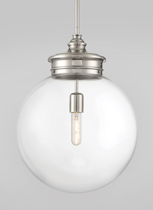 Norwell Lighting - 4801-PN-CL - One Light Pendant - Emma - Polished Nickel