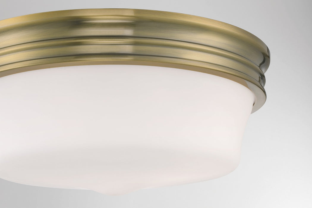 Norwell Lighting - 5912-AN-MO - Three Light Flush Mount - Galen - Antique Brass