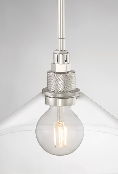 Norwell Lighting - 6331-PNBN-CL - One Light Pendant - Charis - Polish Nickel with Brushed Nickel