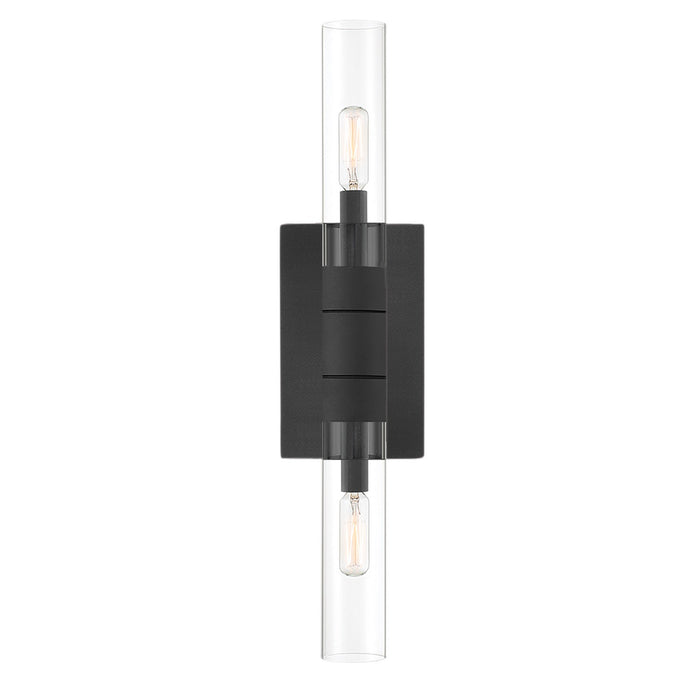 Norwell Lighting - 6512-BS-CL - Two Light Wall Sconce - Rohe - Black Sand, Clear