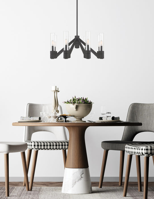 Norwell Lighting - 6518-BS-CL - Eight Light Chandelier - Rohe - Black Sand, Clear