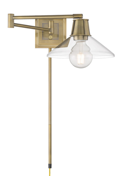 Norwell Lighting - 6661-AN-CL - One Light Wall Sconce - Dillon - Antique Brass