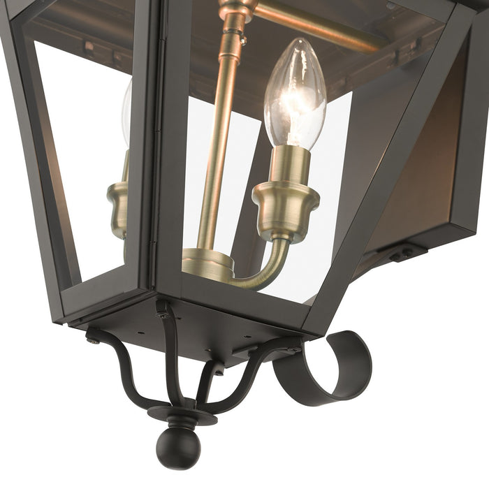 Livex Lighting - 27372-07 - Two Light Outdoor Wall Lantern - Adams - Bronze with Antique Brass