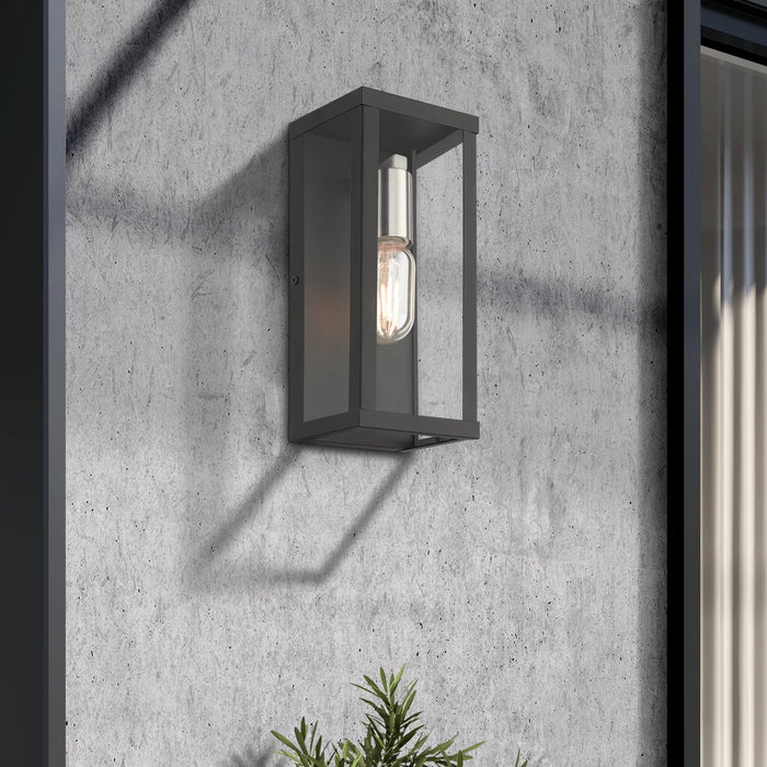 Livex Lighting - 28032-04 - One Light Outdoor Wall Lantern - Gaffney - Black with Brushed Nickel