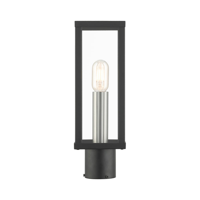 Livex Lighting - 28034-04 - One Light Outdoor Post Top Lantern - Gaffney - Black with Brushed Nickel